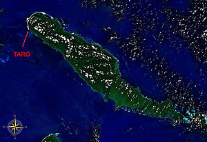 Taro, in red left, and Choiseul, centre.