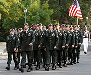 The Ranger honor platoon at the interment ceremony of General Wayne Downing at West Point, New York, 27 September 2007
