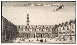 The original Royal Exchange in an engraving by Wenceslaus Hollar