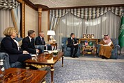 Secretary Blinken with Saudi Foreign Minister Prince Faisal bin Farhan Al Saud in Jeddah, Saudi Arabia, March 2024