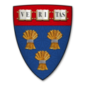 The now-retired arms of Harvard Law School use a chief gules on a field azure. Chiefs are the most commonly found violation to the rule of tincture.