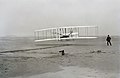 Image 16First flight of the Wright brothers' Wright Flyer on December 17, 1903, in Kitty Hawk, North Carolina; Orville piloting with Wilbur running at wingtip. (from 20th century)