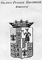 Wappen der Grafen von Fugger-Kirchheim-Hoheneck, mit Hohenecker Herzschild