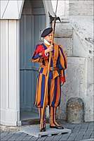 A member of the Pontifical Swiss Guard with halberd (2011)