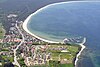 Luftbild von Glowe mit Ostseestrand