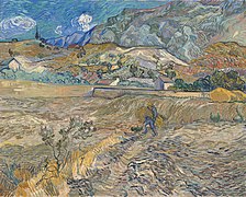 Gogh, Vincent van - Landscape at Saint-Rémy (Enclosed Field with Peasant) - Google Art Project
