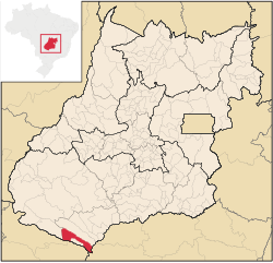 Location of São Miguel do Araguaia in Goiás