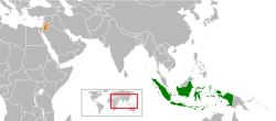 Map indicating locations of Indonesia and Jordan