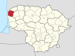 Location of Kretinga district municipality within Lithuania