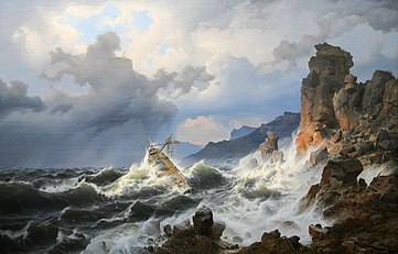 Storm on the sea at the Norwegian coast, 1837, Städel Museum