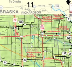 KDOT map of Brown County (legend)