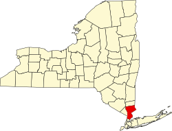 Karte von Westchester County innerhalb von New York