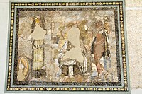 A domestic floor mosaic depicting Athena, from the "Jewelry Quarter" of Delos, Greece, late 2nd or early 1st century BC