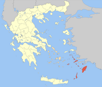 Lage der Präfektur Dodekanes (1955–2010) innerhalb Griechenlands