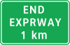 Expressway ends after 1 km
