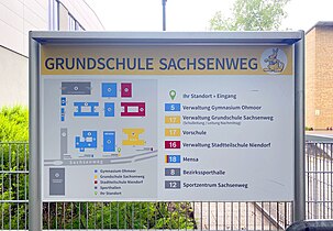 Lageplan des Schulstandorts Sachsenweg