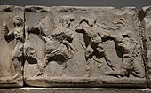 Slab from the Amazonomachy believed to show Herculeas grabbing the hair of the Amazon Queen Hippolyta.