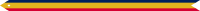 A streamer with red, gold, and blue horizontal stripes with a bronze star in the center