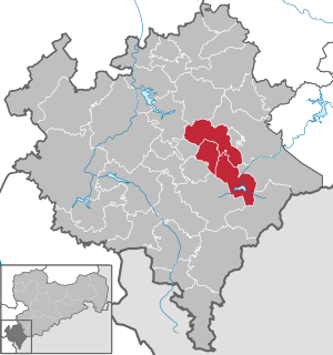 Lage der Verwaltungsgemeinschaft Falkenstein im Vogtlandkreis