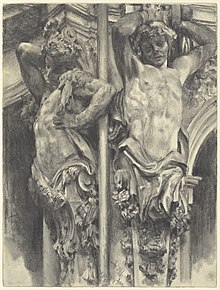 Pencil drawing of two figures