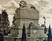 Das alte Kriegerdenkmal in der Gemeinde Rieste, um 1925
