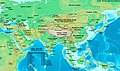 Asia in 500 CE, showing the Huna domain at its greatest extent.