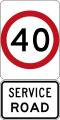 Service Road Speed Limit (used in Victoria)