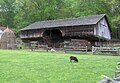 A cantilever barn in rural Tennessee