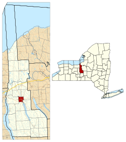 Location in Cayuga County and the state of New York.