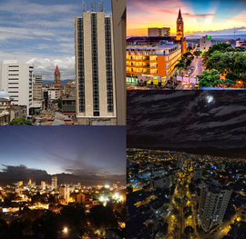 Innenstadt, Sonnenaufgang, Dämmerung und die Avenida La Toma bei Nacht