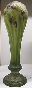 Daum crystal vase with iris flowers (c. 1900)
