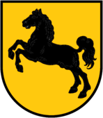 Black Saxon Steed, according to legend Duke Widukind's ensign for Old Saxony (700–785)