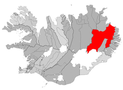 Location of the Municipality of Fljótsdalshérað