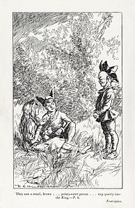 Frontispiece: They saw a small, brown ... pointy-eared person ... step quietly into the Ring