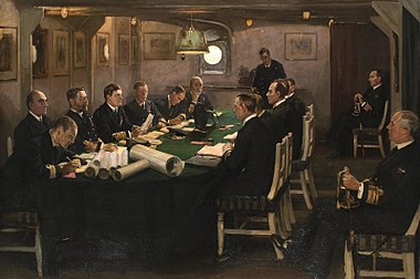 War Room – depicts surrender of the German High Seas Fleet on board of HMS Queen Elizabeth (November 1918)