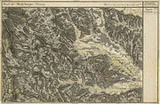Das Gebiet von „St. Marten“ als „Theil des Mahrburger Kreises“ in der Josephinischen Landesaufnahme, um 1790