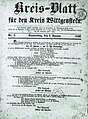 Kreisblatt für den Kreis Wittgenstein 1852.