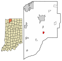 Location of Kingsford Heights in LaPorte County, Indiana.