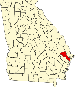 Map of Georgia highlighting Bryan County