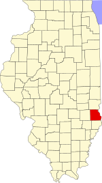 Map of Illinois highlighting Crawford County