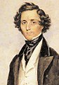 Bruder Felix Mendelssohn Bartholdy, zu dem Fanny zeitlebens ein inniges Verhältnis hatte. (Ausschnitt aus einem Aquarell von James Warren Childe 1829)
