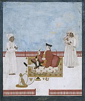 East India Company official and servants, perhaps William Fullerton of Rosemount, surgeon and mayor of Calcutta in 1757