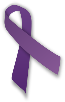 A purple ribbon