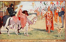 Illustration of Arthurian chivalric knight
