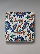 Tile with floral and Cloud-band design, c.1578, Iznik Tile, Ottoman Empire, in the collection of the Metropolitan Museum of Art.[31]