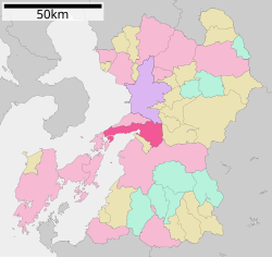 Location of Uki in Kumamoto Prefecture