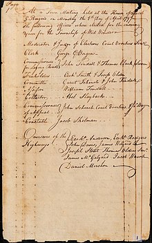 First township minutes from April 8, 1797.