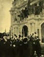 Image 22A visit of Austro-Hungarian emperor Franz Joseph to Zagreb in 1895, where he officially opened the Croatian National Theatre building. (from History of Croatia)