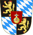 Historisches Wappen der wittelsbachischen Kurpfalz mit den weiß-blauen wittelsbachischen Wecken
