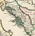 Image 74Map of Dalmatia in 1715 by Guillaume Delisle (from Albanian piracy)